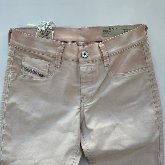 $178 Diesel Women’s Ridee Super Slim Jegging Fit Light Pink Metallic Size 27 - Picture 7 of 15